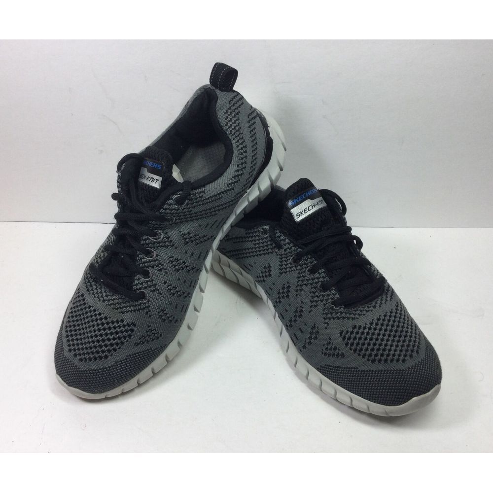 Skechers Overhaul Debbir Walking Shoes Mens Sz 8.5 W Grey Knit 52819W Low Top